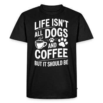 Café Disant Chiens Drôle Café Cadeau - T-shirt Premium bio Homme - noir - Devant - Nico (187cm)