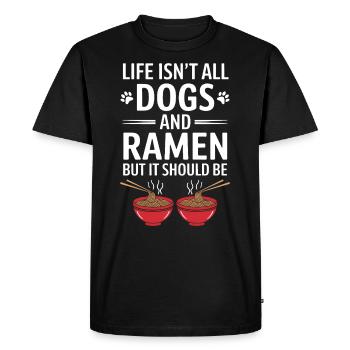 Ramen Chiens Anime Drôle Kawaii Ramen Cadeau - T-shirt Premium bio Homme - noir - Devant - Nico (187cm)