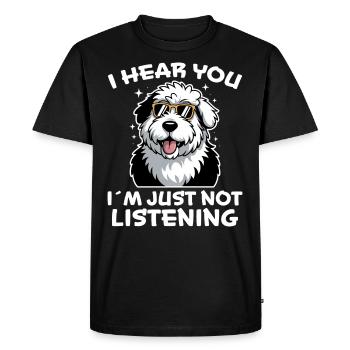 Vieux chien de berger anglais disant blague chien de berger cadeau - T-shirt Premium bio Homme - noir - Devant - Nico (187cm)