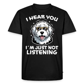 Vieux chien de berger anglais disant blague chien de berger cadeau - T-shirt Premium bio Homme - noir - Devant - Nico (187cm)