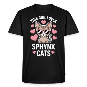 Chat Sphynx Disant Drôle Chat Sphynx Cadeau - T-shirt Premium bio Homme - noir - Devant - Nico (187cm)
