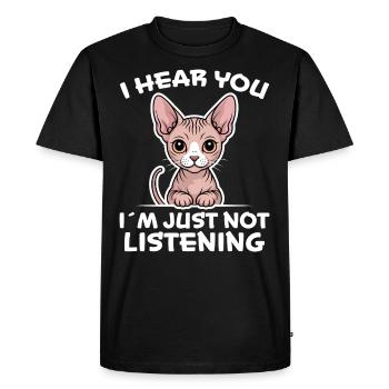 Sphynx Cat Saying Funny Sphynx Cat Gift - Men's Premium Organic T-Shirt - black - Front - Nico (187cm)