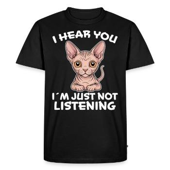 Sphynx Cat Saying Funny Sphynx Cat Gift - Men's Premium Organic T-Shirt - black - Front - Nico (187cm)