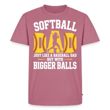 Humor Papa Softball - Männer Premium Bio T-Shirt - Mauve - Vorne - Nico (187cm)