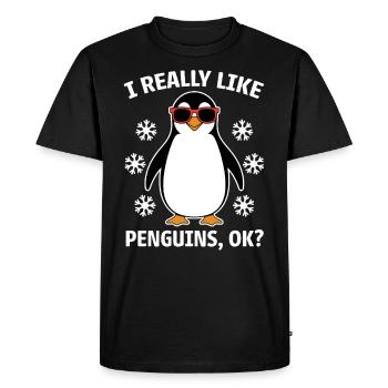 Pingouin disant drôle Pingouins Cadeau - T-shirt Premium bio Homme - noir - Devant - Nico (187cm)