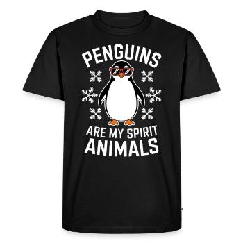 Pingouin disant drôle Pingouins Cadeau - T-shirt Premium bio Homme - noir - Devant - Nico (187cm)