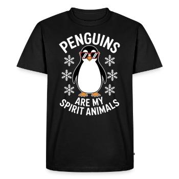 Pingouin disant drôle Pingouins Cadeau - T-shirt Premium bio Homme - noir - Devant - Nico (187cm)