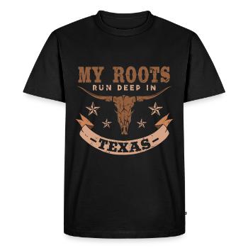 My Roots Run Deep In Texas - Men's Premium Organic T-Shirt - black - Front - Nico (187cm)