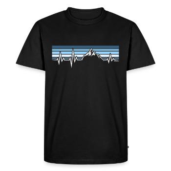HEARTBEAT, MOUNTAINS, ECG, MOUNTAINEER, WINTER SPORTS - Men's Premium Organic T-Shirt - black - Front - Nico (187cm)
