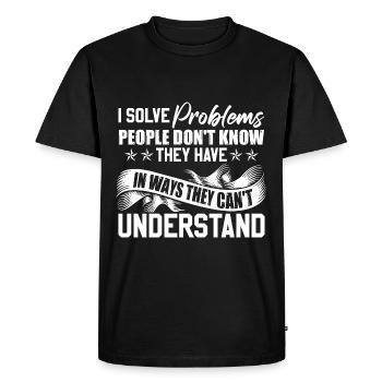Humour des travailleurs sociaux - T-shirt Premium bio Homme - noir - Devant - Nico (187cm)