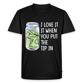 Gratuities Tipping Jar Tip Waiter Waiter - Men's Premium Organic T-Shirt - black - Front - Nico (187cm)