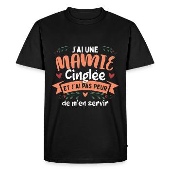 Mamie Petite Fille - T-shirt Premium bio Homme - noir - Devant - Nico (187cm)