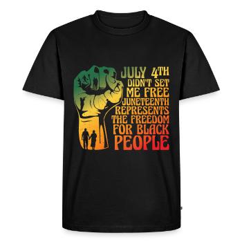 Le 4 juillet ne m’a pas envoyé gratuitement - T-shirt Premium bio Homme - noir - Devant - Nico (187cm)