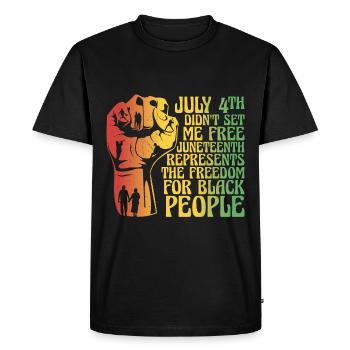 Juneteenth July 4th - Men's Premium Organic T-Shirt - black - Front - Nico (187cm)