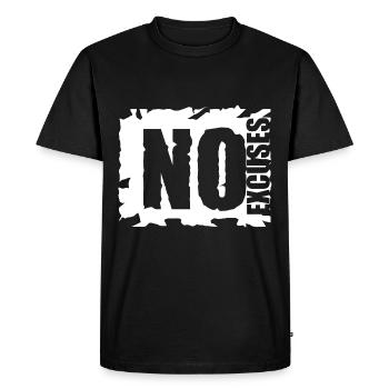 No Excuses Sport No Excuses Motivation Saying - Men's Premium Organic T-Shirt - black - Front - Nico (187cm)