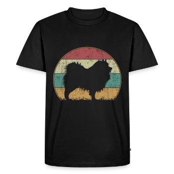 Wolfsspitz Dog Vintage Retro Style Silhouette - T-shirt Premium bio Homme - noir - Devant - Nico (187cm)