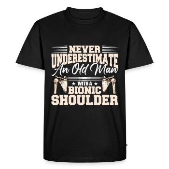Remplacement de l’épaule bionique - T-shirt Premium bio Homme - noir - Devant - Nico (187cm)
