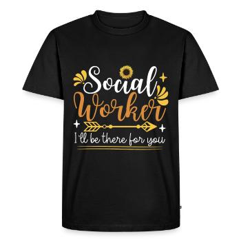 Travail social Sunflower - T-shirt Premium bio Homme - noir - Devant - Nico (187cm)