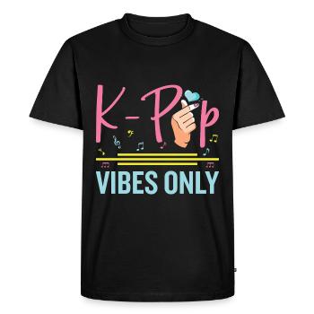 K-Pop Vibes | Symbole de la main du cœur - T-shirt Premium bio Homme - noir - Devant - Nico (187cm)