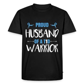 Proud Husband Of A T1D Warrior - Men's Premium Organic T-Shirt - black - Front - Nico (187cm)