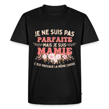 Grand-Mère Cadeau Mamie Humour - T-shirt Premium bio Homme - noir - Devant - Nico (187cm)