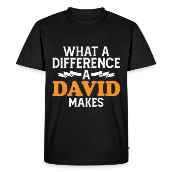 What A Difference A David Makes - Men's Premium Organic T-Shirt - black - Front - Nico (187cm)