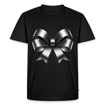 Silver ribbon - Men's Premium Organic T-Shirt - black - Front - Nico (187cm)
