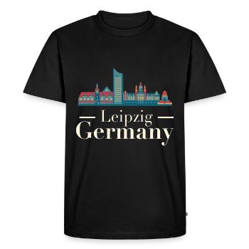 Leipzig Skyline - T-shirt Premium bio Homme - noir - Devant - Nico (187cm)
