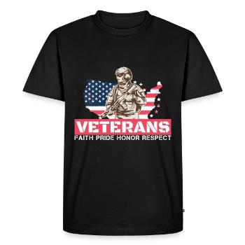 Journée des anciens combattants en l’honneur de tous ceux qui ont servi - T-shirt Premium bio Homme - noir - Devant - Nico (187cm)