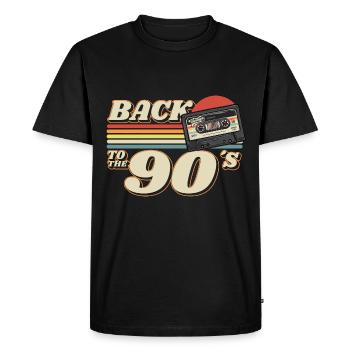90s Outfit Back to the 90s Retro Party - Men's Premium Organic T-Shirt - black - Front - Nico (187cm)