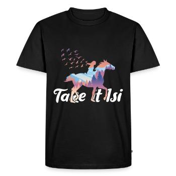 prenez le dicton islandais isi - T-shirt Premium bio Homme - noir - Devant - Nico (187cm)