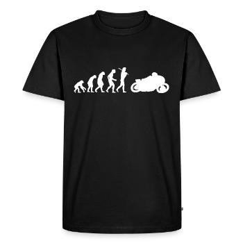Motorcycle Motorcyclist Evolution Biker Gift - Men's Premium Organic T-Shirt - black - Front - Nico (187cm)