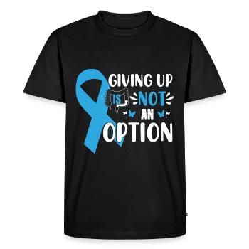 Combattant contre le cancer du côlon - T-shirt Premium bio Homme - noir - Devant - Nico (187cm)