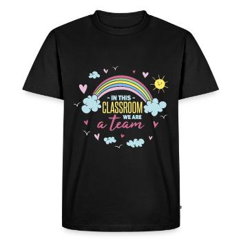 In This Classroom We Are A Team - Men's Premium Organic T-Shirt - black - Front - Nico (187cm)