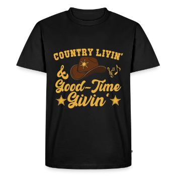 Musique country - T-shirt Premium bio Homme - noir - Devant - Nico (187cm)