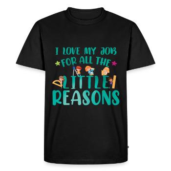 Professeur de maternelle Citation Assistant enseignant - T-shirt Premium bio Homme - noir - Devant - Nico (187cm)