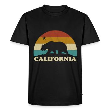 California Retro Surfer Bear Flag vintage 70s - Men's Premium Organic T-Shirt - black - Front - Nico (187cm)