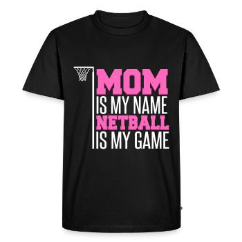 Maman est mon nom Netball est mon jeu - T-shirt Premium bio Homme - noir - Devant - Nico (187cm)