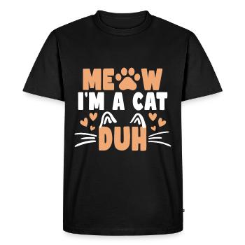 Miaou je suis un chat Duh Humour Patte de chat - T-shirt Premium bio Homme - noir - Devant - Nico (187cm)