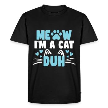 Miaou je suis un chat Duh Cat Maman cadeau d’Halloween - T-shirt Premium bio Homme - noir - Devant - Nico (187cm)
