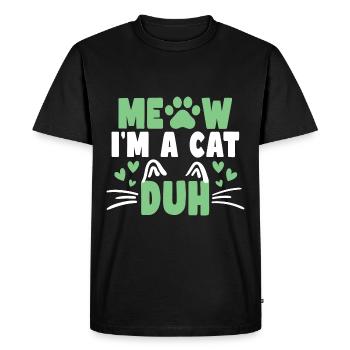 Cat Lover Apparel Meow I’m A Cat Duh - T-shirt Premium bio Homme - noir - Devant - Nico (187cm)