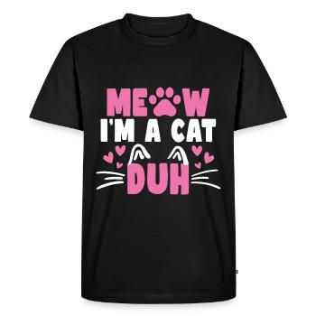Miaou je suis un chat Duh Paw Drôle Cat Enfants - T-shirt Premium bio Homme - noir - Devant - Nico (187cm)