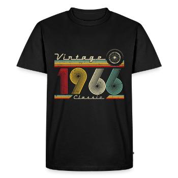 Born 1966 1966 birthday gift vintage - Men's Premium Organic T-Shirt - black - Front - Nico (187cm)