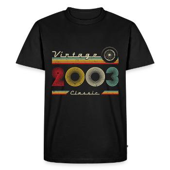2003 Anniversaire Né En 2003 Rétro Millésime - T-shirt Premium bio Homme - noir - Devant - Nico (187cm)