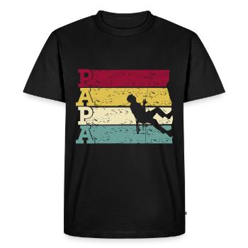 Klettern Kletter Papa Retro für Kletterer Vater - Männer Premium Bio T-Shirt - Schwarz - Vorne - Nico (187cm)