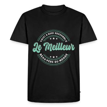 Le Meilleur Beau-Père Du Monde - T-shirt Premium bio Homme - noir - Devant - Nico (187cm)