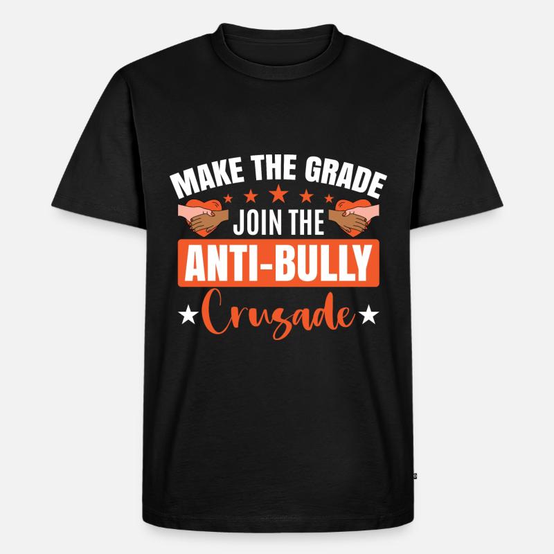 Gemeinsam gegen Mobbing-Bekleidung - Männer Premium Bio T-Shirt - Schwarz