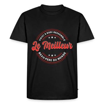 Le Meilleur Beau-Père Du Monde - T-shirt Premium bio Homme - noir - Devant - Nico (187cm)