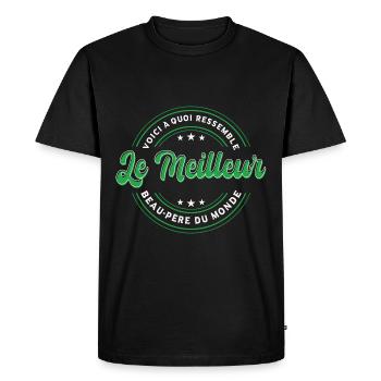 Le Meilleur Beau-Père Du Monde - T-shirt Premium bio Homme - noir - Devant - Nico (187cm)