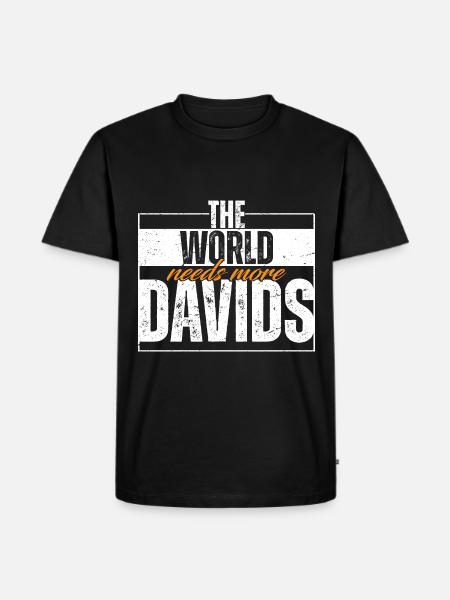 Die Welt braucht mehr Davids - Männer Premium Bio T-Shirt - Schwarz